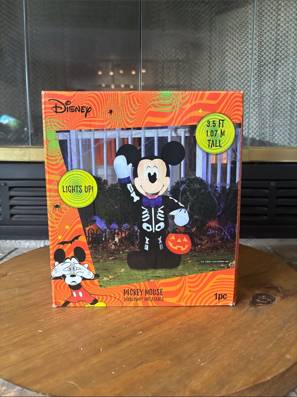 Gemmy 3.5 ft Disney's Mickey Mouse in Skeleton Costume Halloween Inflatable NEW